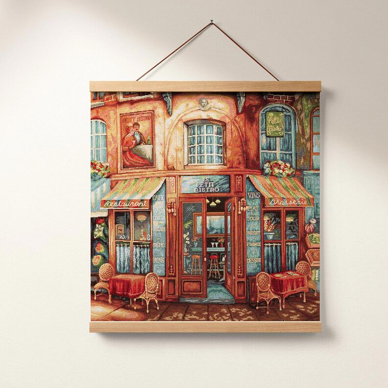 taglio di tessuto arredo gobelin Bistrò francese – blu/terracotta, image number 5