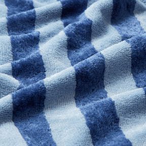 tessuto in spugna bambù Rigato – azzurro/blu marino, 