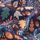 tessuto arredo mezzo panama fogliame autunnale – blu marino,  thumbnail number 2
