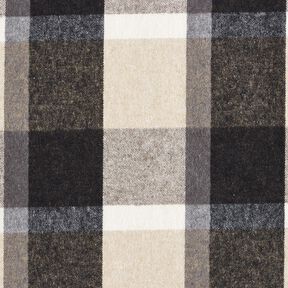 tessuto per cappotti Misto cotone Grandi quadri scozzesi – beige chiaro/argento anticato, 