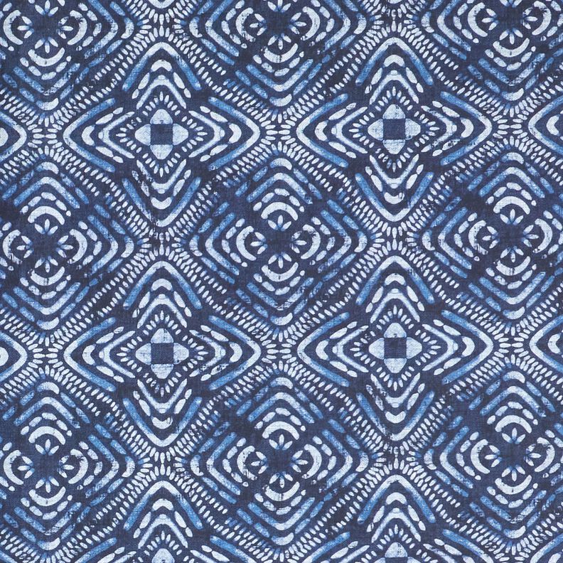 tessuto arredo tessuti canvas Piastrelle batik – indaco/bianco,  image number 1