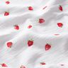 mussolina / tessuto doppio increspato Fragole all'acquerello stampa digitale – bianco,  thumbnail number 2