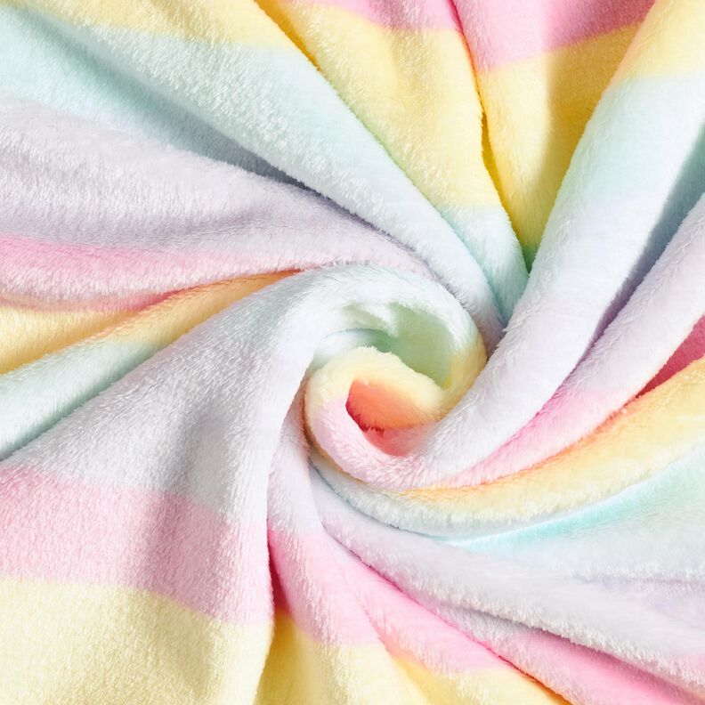 Morbido pile strisce arcobaleno pastello – giallo chiaro/rosa, image number 3