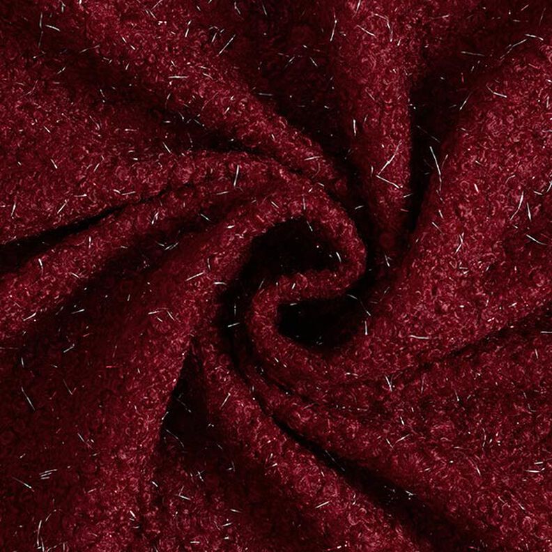Fili lucidi lavorati a maglia bouclé – rosso Bordeaux,  image number 1