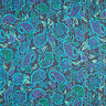 Fiori Paisley a righe glitterate in raso di chiffon – turchese/nero,  thumbnail number 1