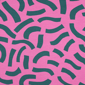 French terry Playful | Nerida Hansen – pink/petrolio, 