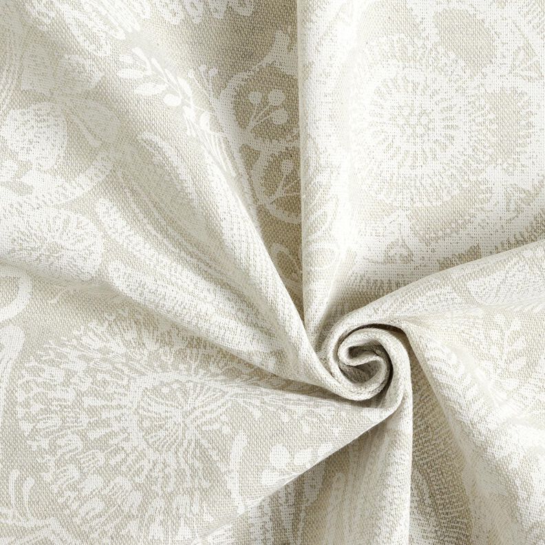tessuto arredo mezzo panama Paisley floreale – naturale/bianco,  image number 3
