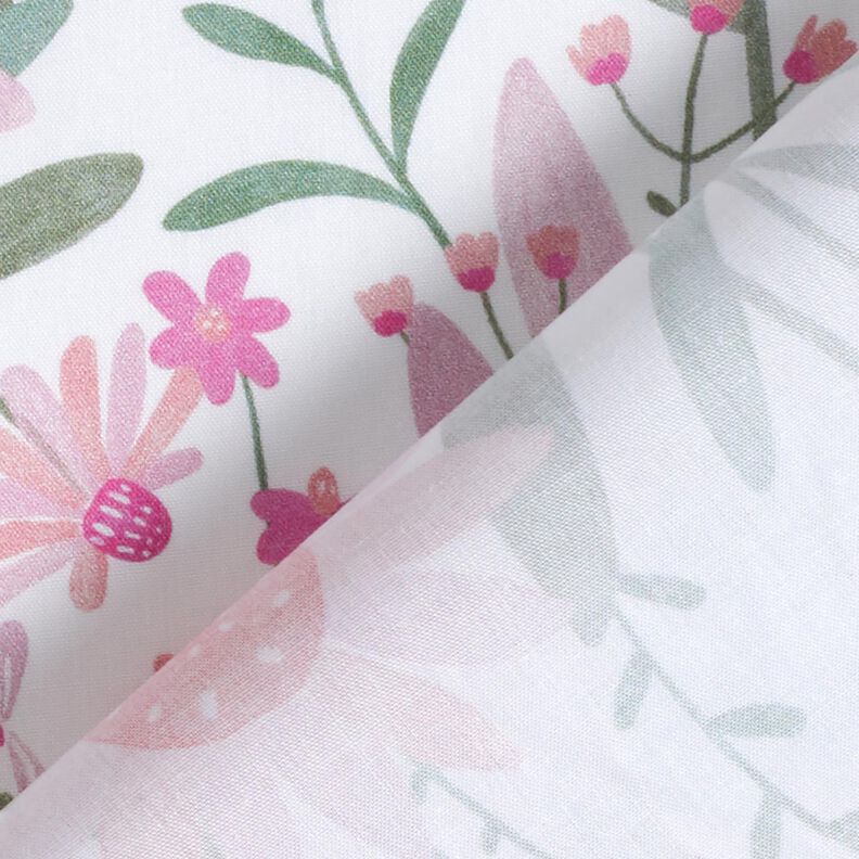 popeline di cotone Grandi fiori di prato stampa digitale | Poppy Fabrics – bianco,  image number 4