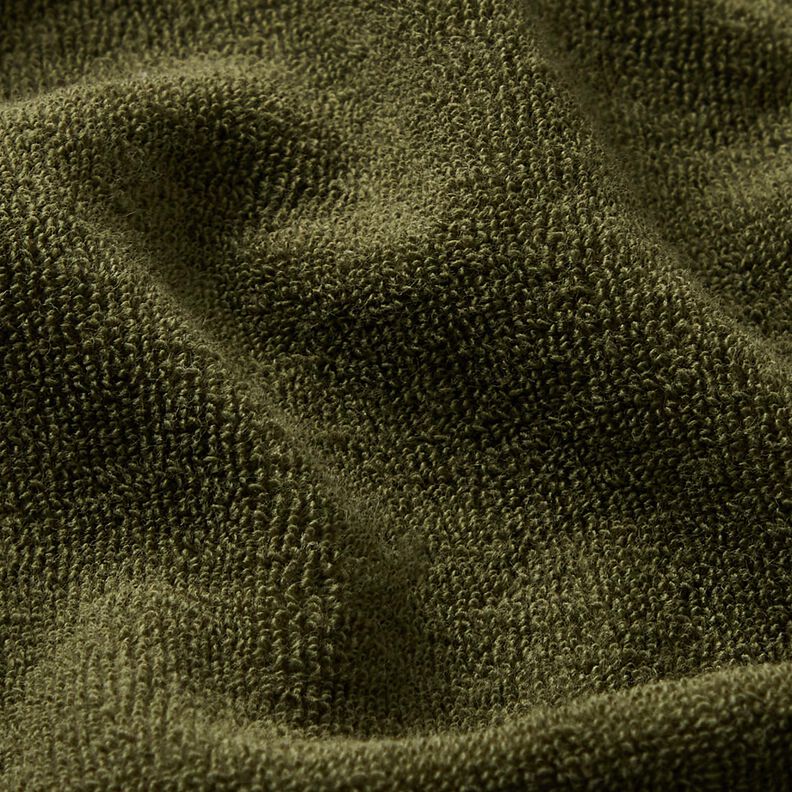 tessuto in spugna stretch tinta unita – verde oliva scuro, image number 2