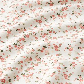 jersey di cotone Fiori rosa – avorio, 