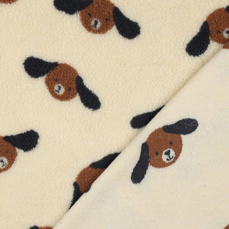 tessuto peluche teste di cane | Poppy Fabrics – beige chiaro/marrone nerastro, image number 4
