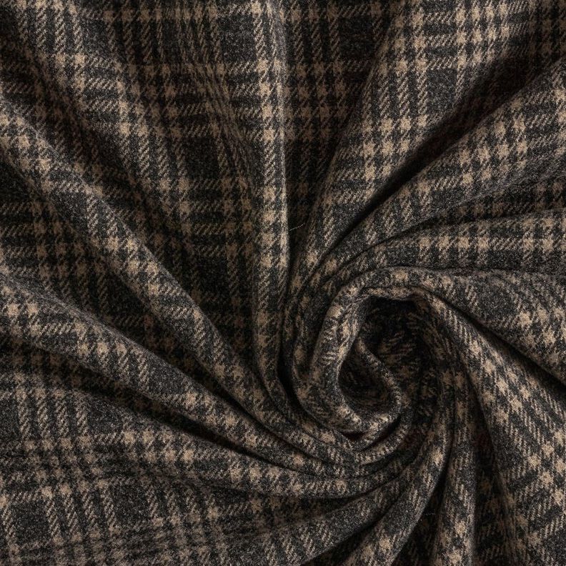 Cappotto in maglia stretch a quadri – nero/beige,  image number 3