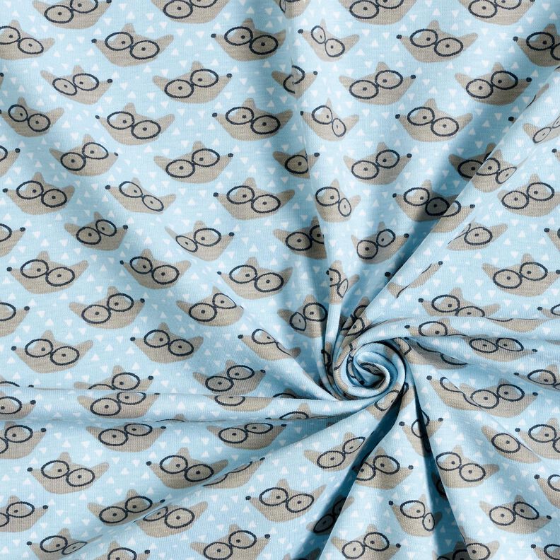 jersey di cotone Volpe con gli occhiali – azzurro baby,  image number 3