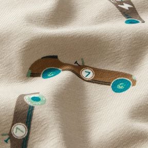 jersey di cotone Auto da corsa retrò – tortora chiaro, 