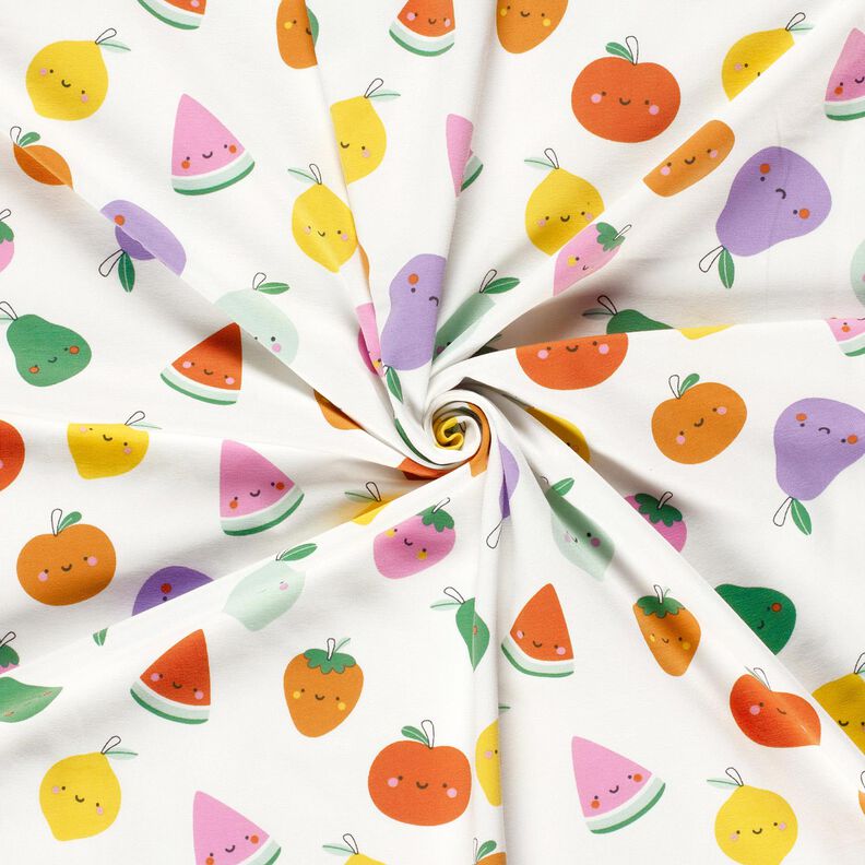 jersey di cotone Frutta felice – bianco lana/arancio pesca,  image number 3