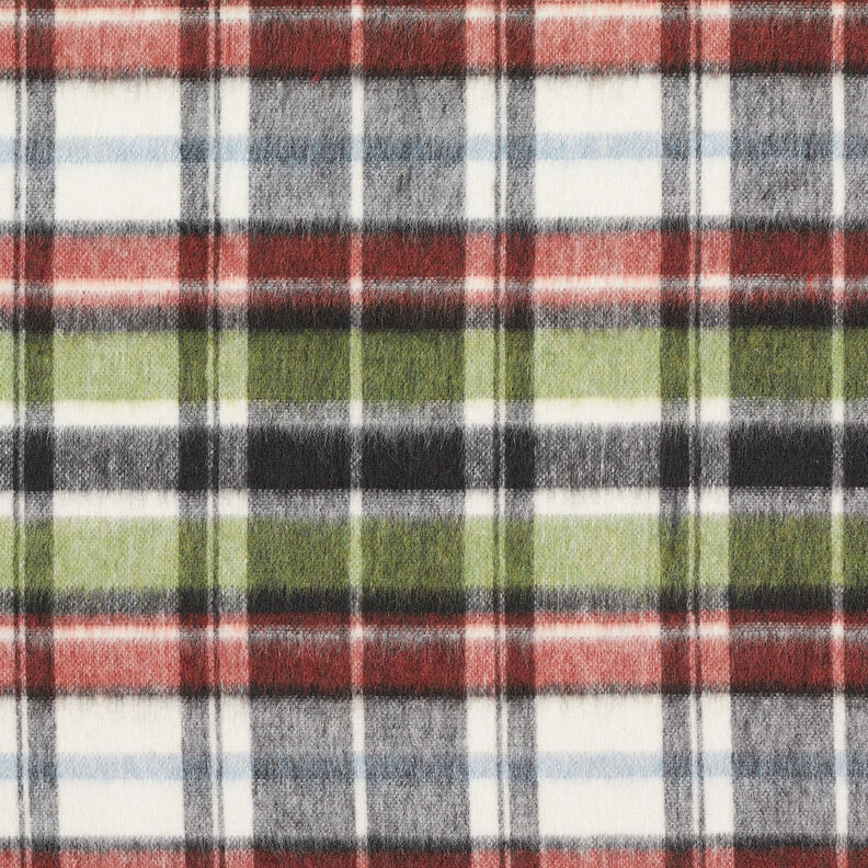 Tessuto per cappotti double face a quadri scozzesi – grigio/rosso carminio,  image number 6