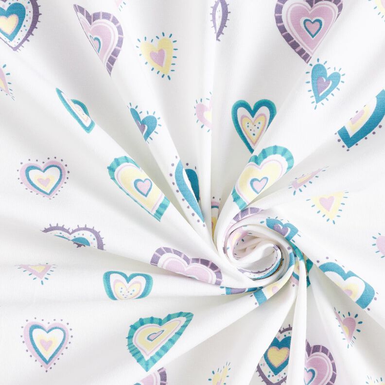jersey di cotone Cuori variopinti – avorio,  image number 3