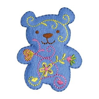 applicazione, orso [ 5 x 7 cm ] – azzurro, 