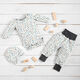 jersey di cotone Piccoli puntini variopinti – bianco/petrolio,  thumbnail number 5