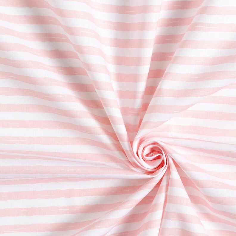 tessuto in cotone cretonne Strisce casual – rosa chiaro/bianco, image number 3