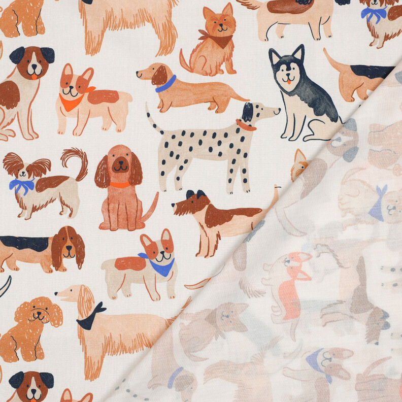 popeline di cotone cani stampa digitale | Poppy Fabrics – bianco lana,  image number 5