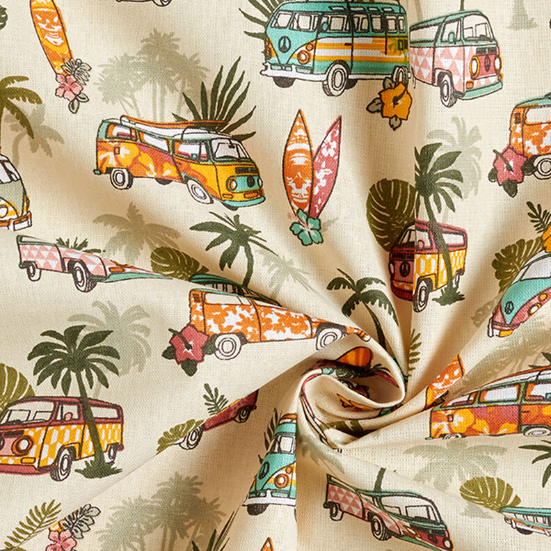 tessuto in cotone, cretonne Roadtrip surf – beige,  image number 3