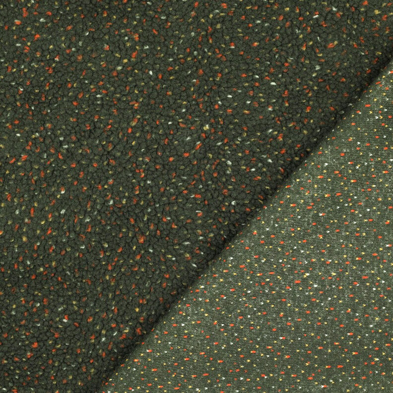 tessuto peluche tweed mélange | Poppy Fabrics – verde scuro, image number 4