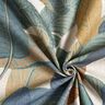 tessuto arredo mezzo panama foglie di banano – grigio blu/tortora chiaro,  thumbnail number 3