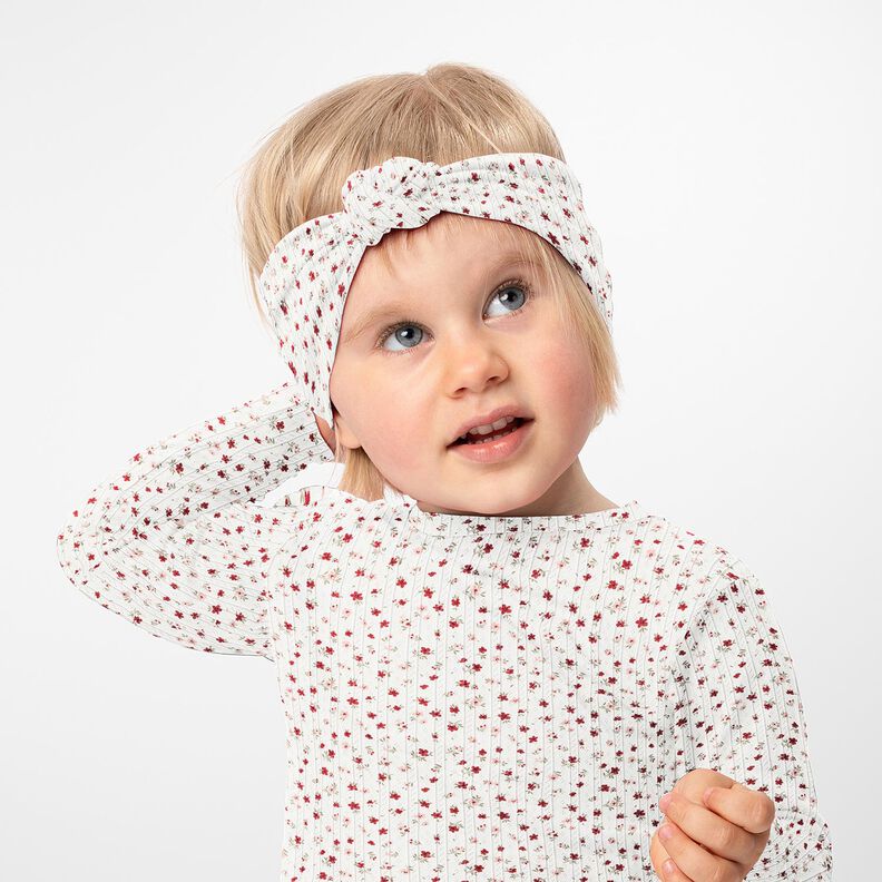 Ajour jersey di cotone Piccoli fiorellini – avorio, image number 6