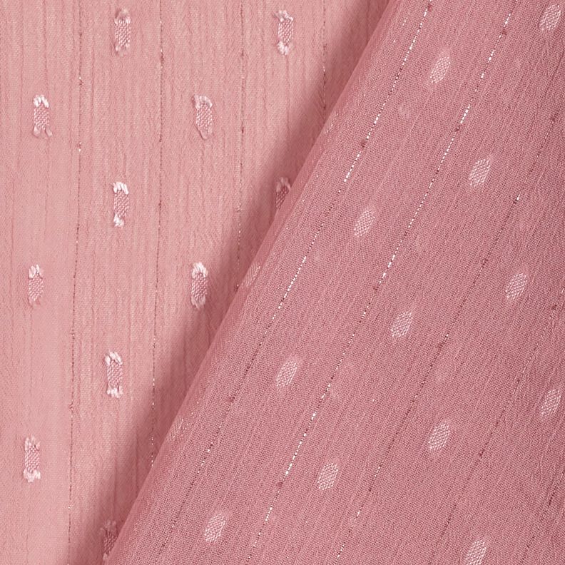 Chiffon Dobby gessato metallizzato – rosa antico scuro/argento effetto metallizzato,  image number 4