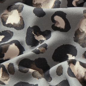 tessuto arredo tessuti canvas Pois Leopardato – grigio elefante/nero, 