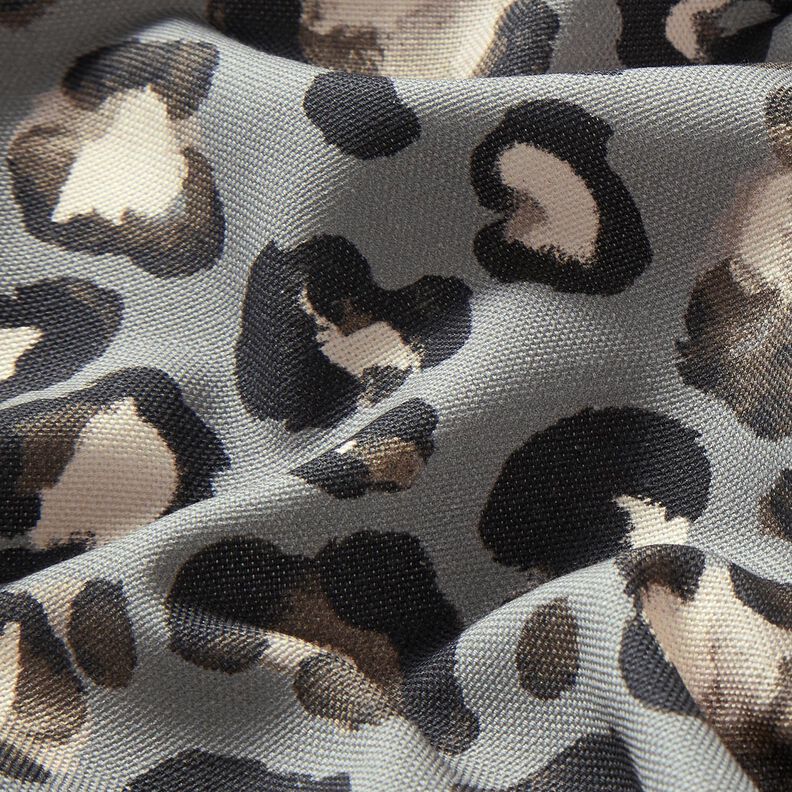 tessuto arredo tessuti canvas Pois Leopardato – grigio elefante/nero, image number 2