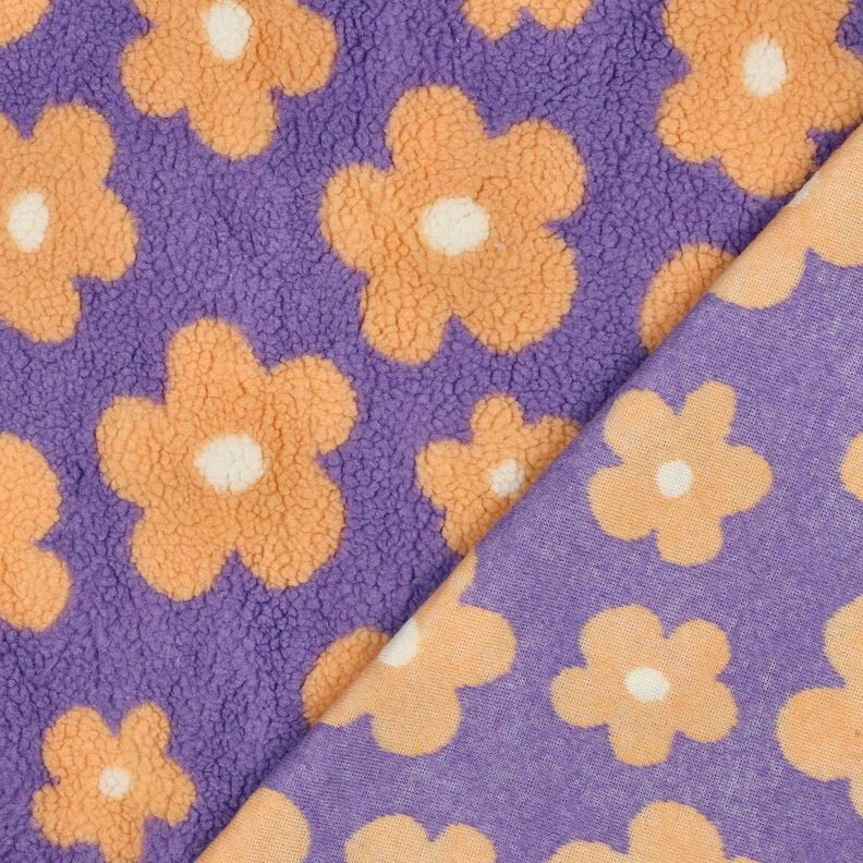 tessuto peluche fiori | Poppy Fabrics &ndash; lavanda/albicocca,  image number 4