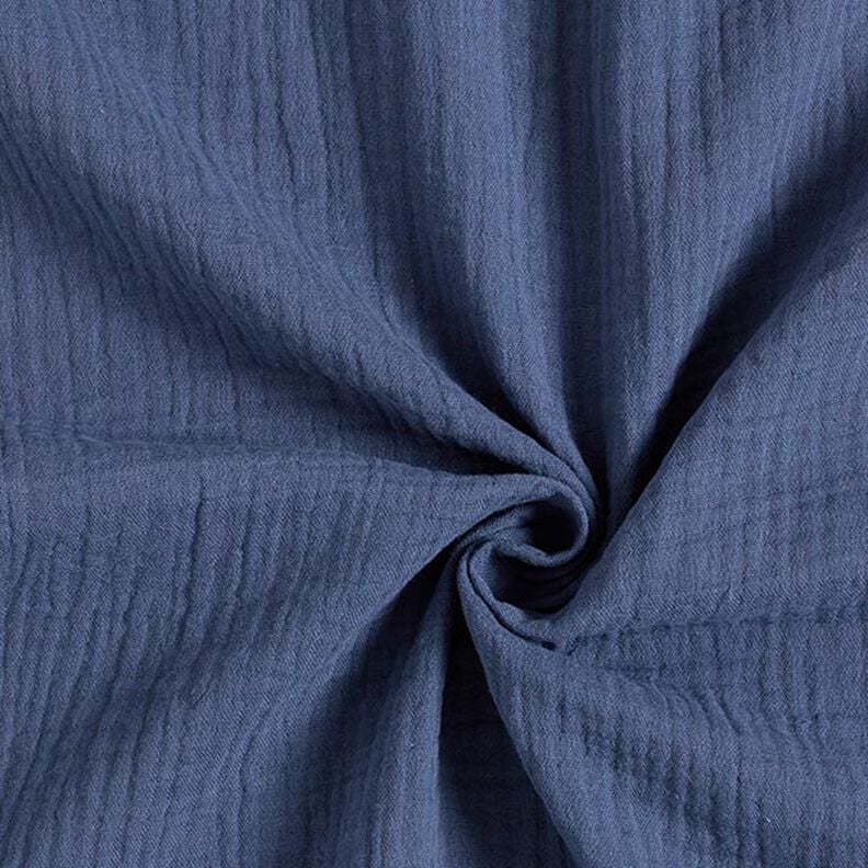 GOTS mussolina / tessuto doppio increspato | Tula – colore blu jeans,  image number 1