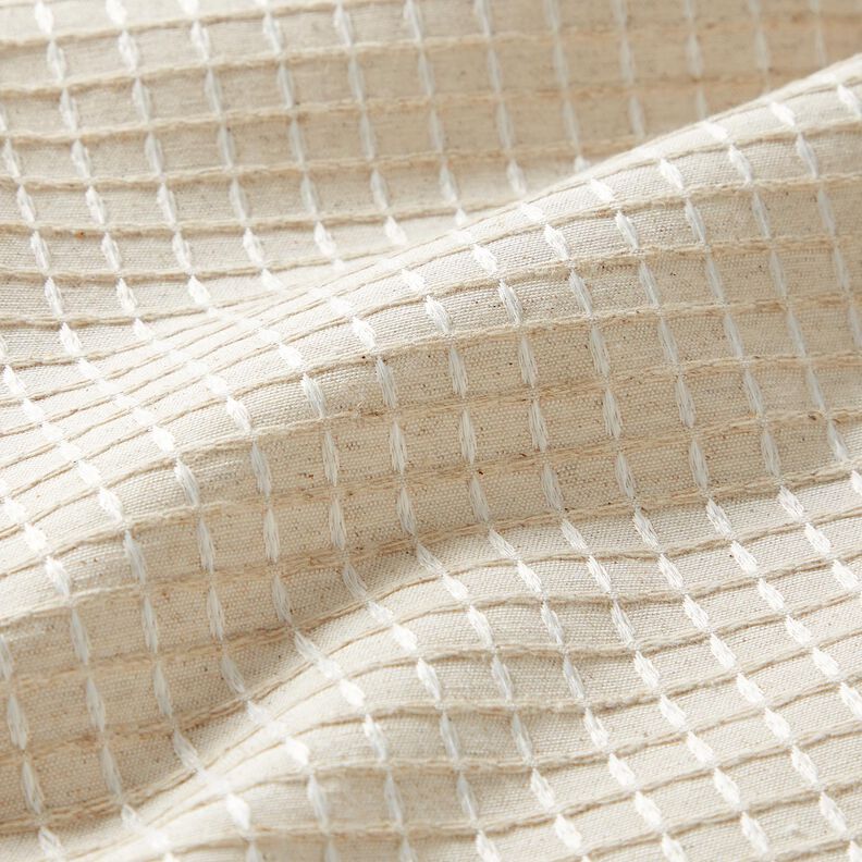 tessuto arredo Jacquard Struttura a rombi &ndash; naturale,  image number 2