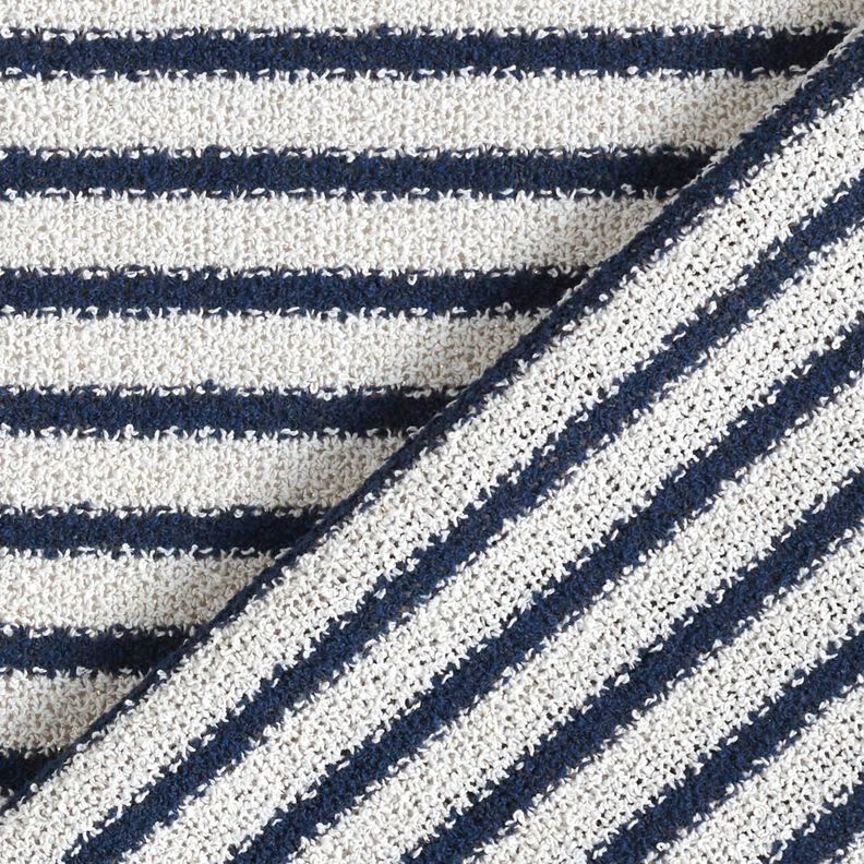 Bouclé in maglia a righe, glitterato – bianco/blu marino,  image number 5