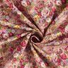 popeline di cotone Bouquet di fiori romantici – rosa antico chiaro/rosso carminio,  thumbnail number 3