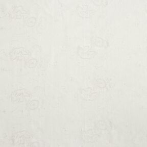 Velluto a costine con fiori ricamati in pailletes – bianco lana, 