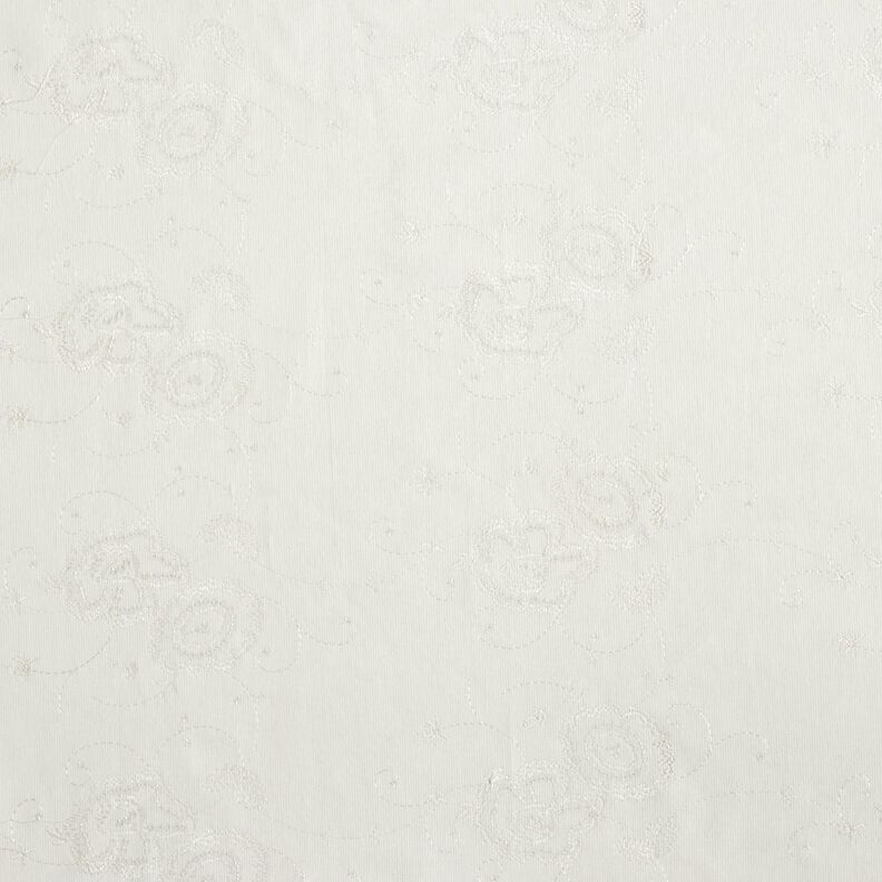 Velluto a costine con fiori ricamati in pailletes – bianco lana,  image number 1