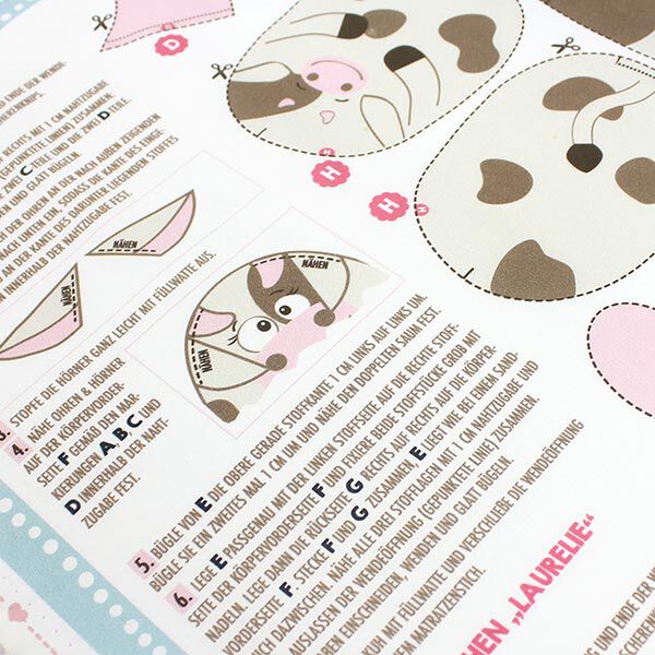 HAPPY FARM Cut & Sew, taglio di tessuto in cotone con animali della fattoria [ 80 x 155 cm ] |,  image number 5