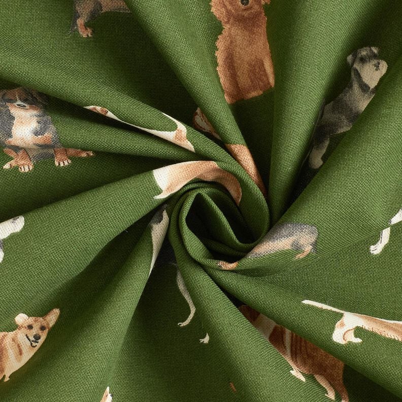 tessuto arredo mezzo panama Cani leggiadri – pino/marrone,  image number 3