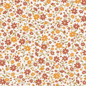 popeline di cotone fiori autunnali – bianco/rosso borgogna, 