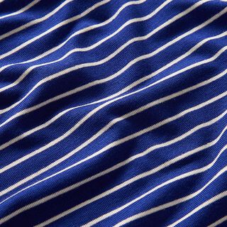 jersey di viscosa, righe sottili trasversali – blu reale/bianco, 