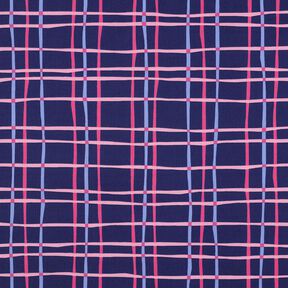 popeline di cotone Quadri ondulati | Poppy Fabrics – indaco/rosa, 