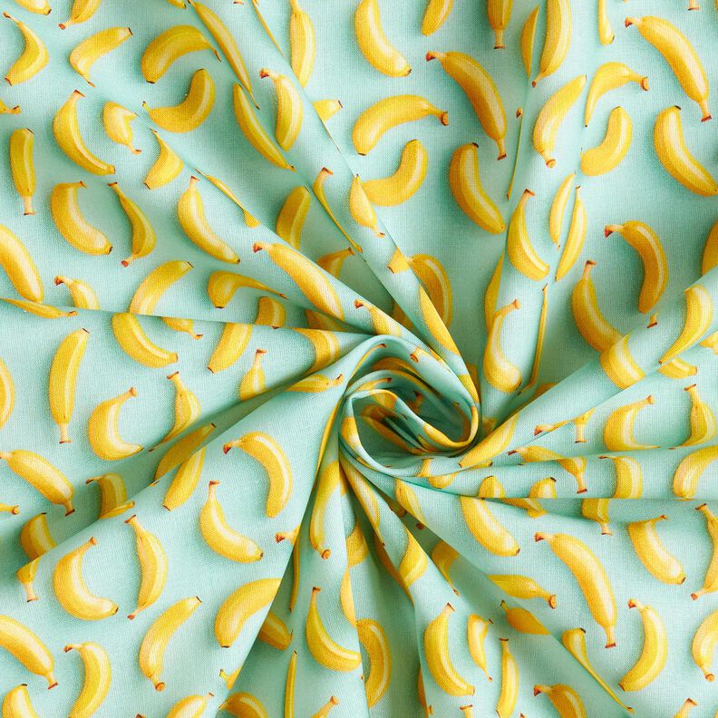 tessuto in cotone popeline banane – eucalipto/giallo sole, image number 3