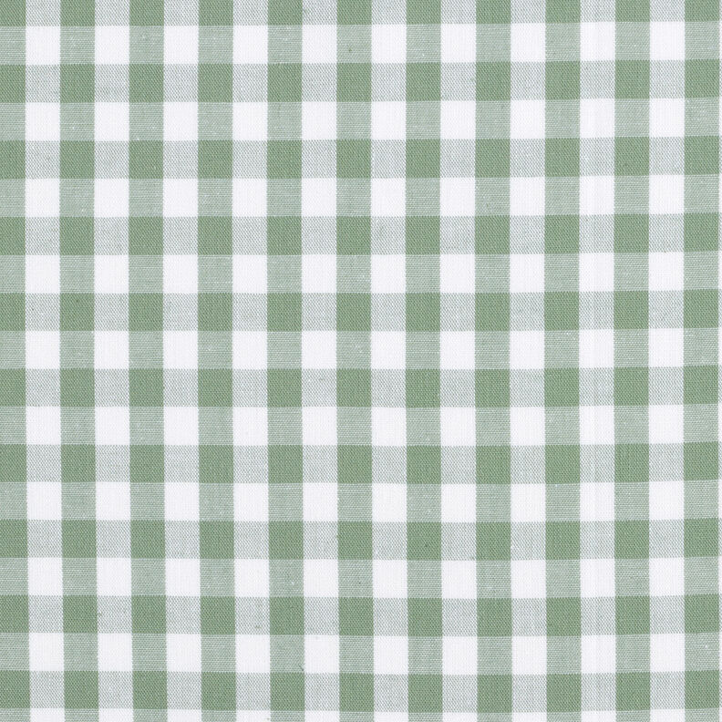 tessuto in cotone Quadro vichy 1 cm – verde salvia/bianco,  image number 1