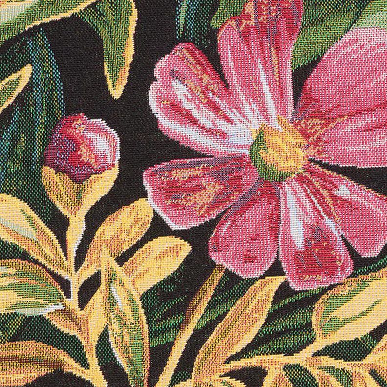 tessuto arredo gobelin fiori – nero/verde,  image number 9