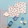 tessuto arredo mezzo panama Righe strette navy – naturale/blu marino,  thumbnail number 6
