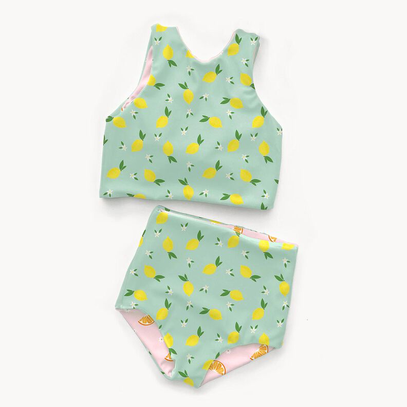 tessuto per costumi da bagno UPF50 limoni – menta chiaro/giallo limone,  image number 5