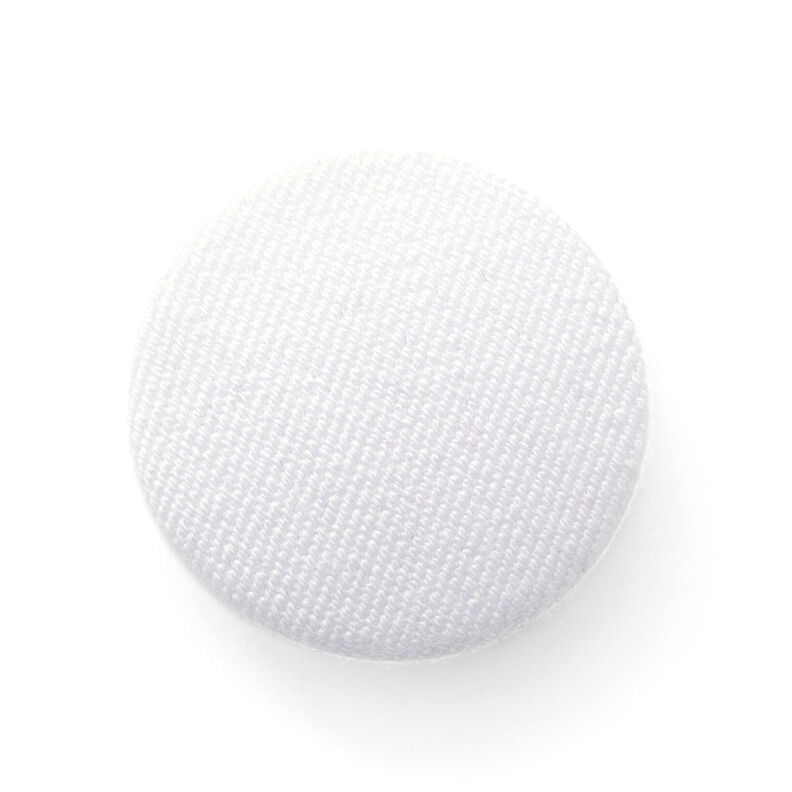 Bottone rivestito, Gabardine Bi-stretch – bianco,  image number 1